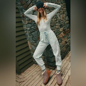 FREE people movement Make IT Count Light Blue onesie nwt